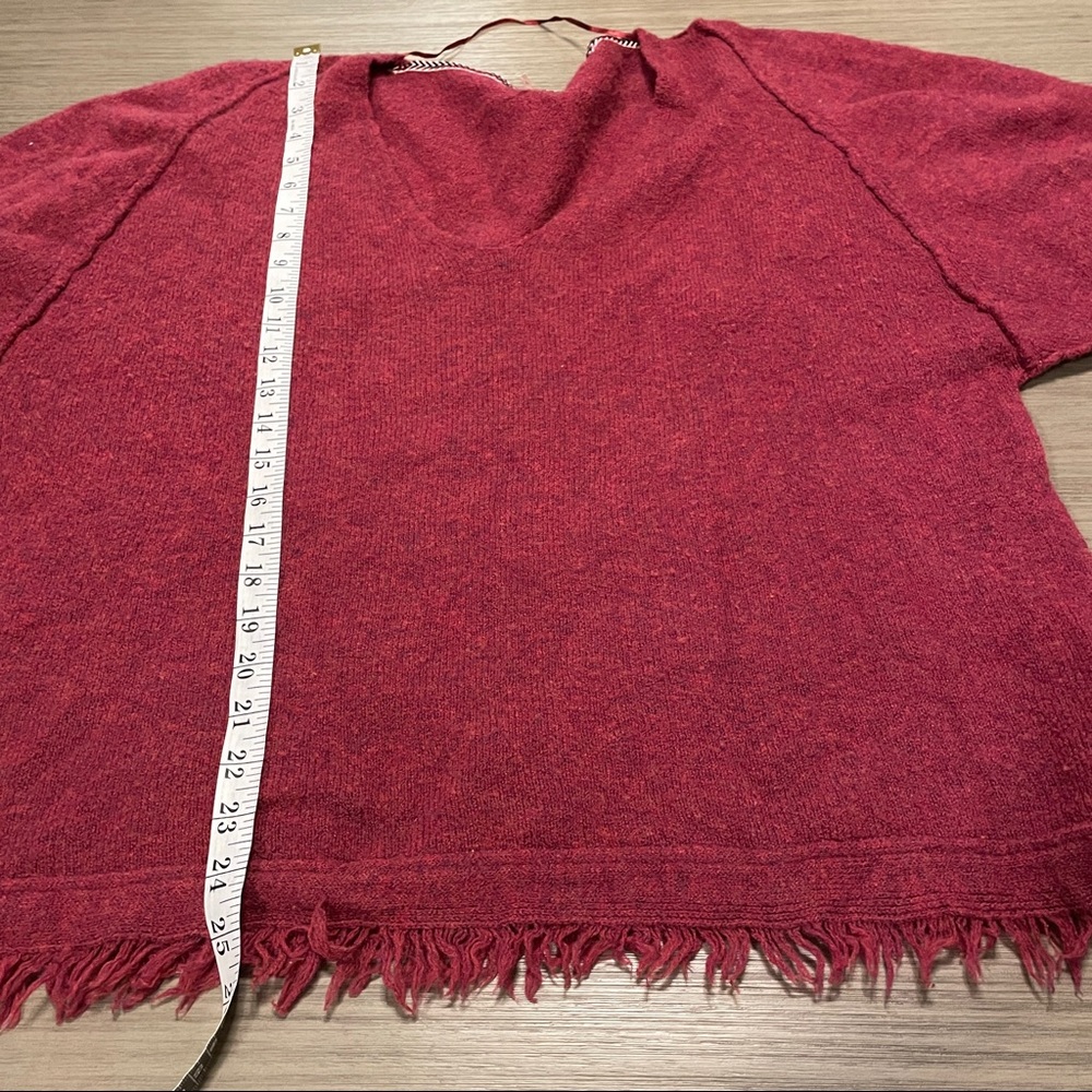 SOLD Free People Irresistible Fringe Burgundy Sweater Size M - Picture 14 of 14